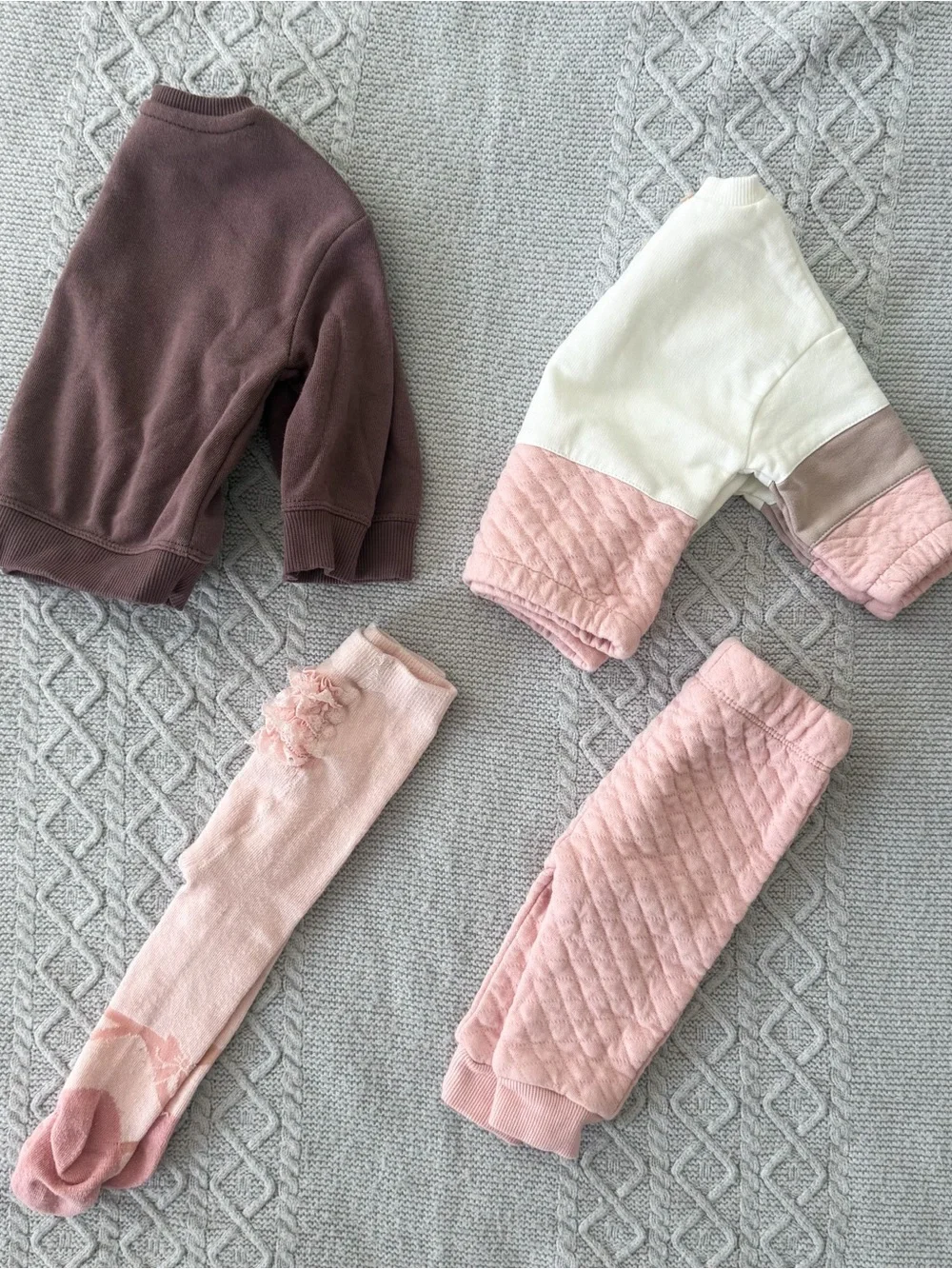 Little Co. PL Baby Girl Sugar Plum Cozy Sweatshirt Pants Set Ballet Pink 3M